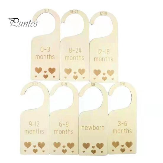 7/8 Pcs Baby Wardrobe Dividers Closet Wooden Baby Garment Size Markers Newborn To Toddler Baby Clothes Size Dividers for Daily Baby Clothes