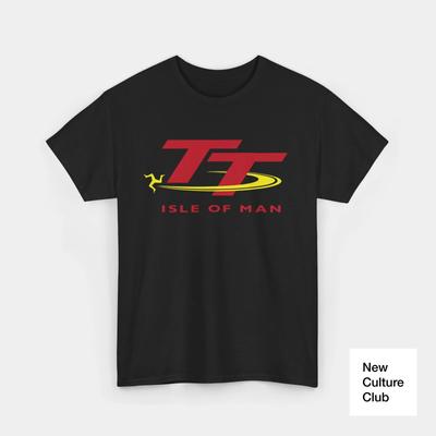 T-Shirt Isle of Man TT Rennen Rennsport Tourist Logo Schwarz Weiß Marine Grau T-Shirt