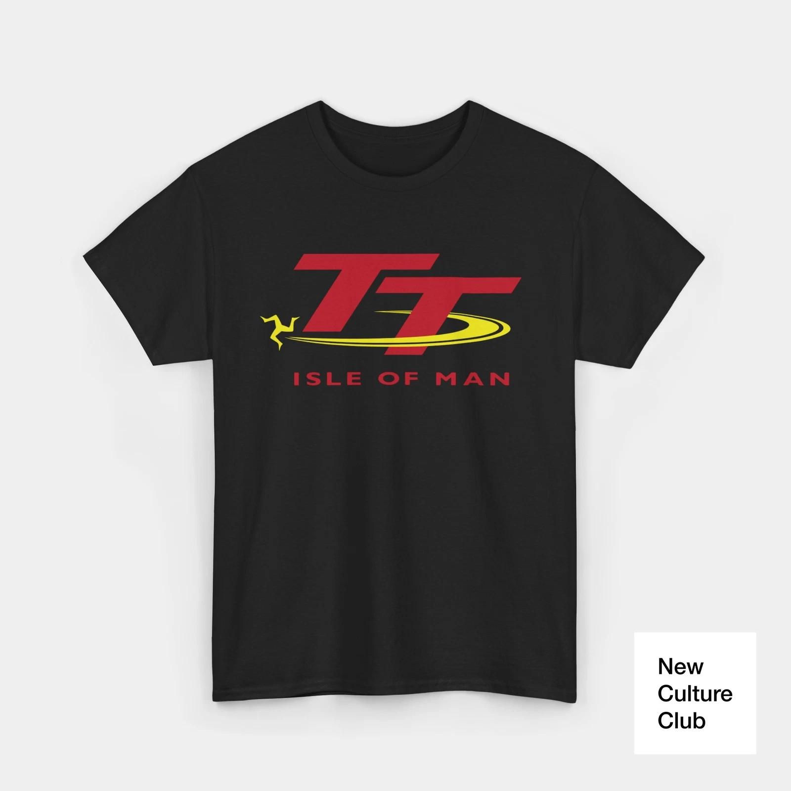 

T Shirt Isle of Man TT Race Racing Tourist Logo Black White Navy Grey Tee 4XL