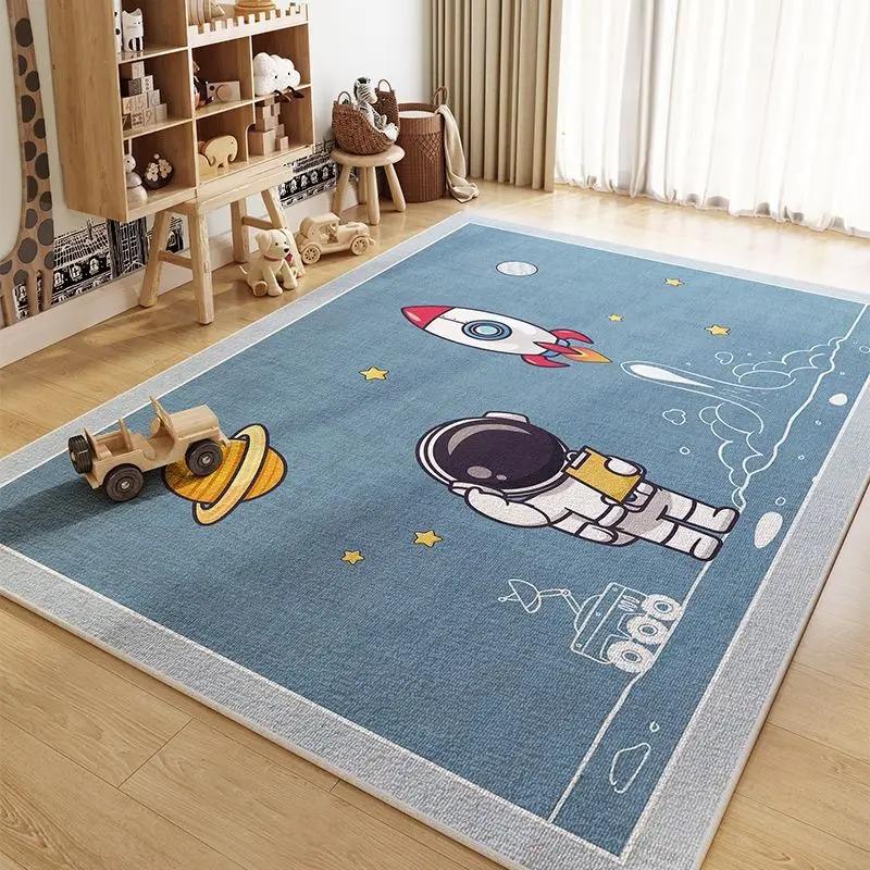Cartoon Children's Flannel Carpet Carpets for Bed Room Washroom Floor Mat Rug Dining Room Rugs for Living Room Decoration Maison