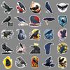 50pcs Gothic Crow Cross Halloween Waterproof Stickers for Phone Cases & Suitcases
