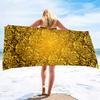 Asciugamano da Spiaggia Vintage Oro Asciugamano da Bagno Sovradimensionato, Asciugamano da Spiaggia Senza Sabbia Asciugamano Assorbente ad Asciugatura Rapida per Viaggio Piscina Yoga Palestra Sport