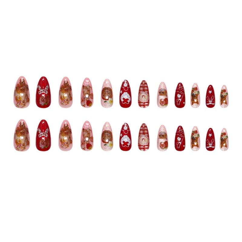 24 Stück 3D Linie Katzenauge Wellen Sternenhimmel und Tiefsee Künstliche Nägel Perlen Glänzender Effekt zur DIY-Anwendung