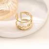 18K Non-fading European and American Irregular Hollow Ring - Versatile Fashion Hand Jewelry Design