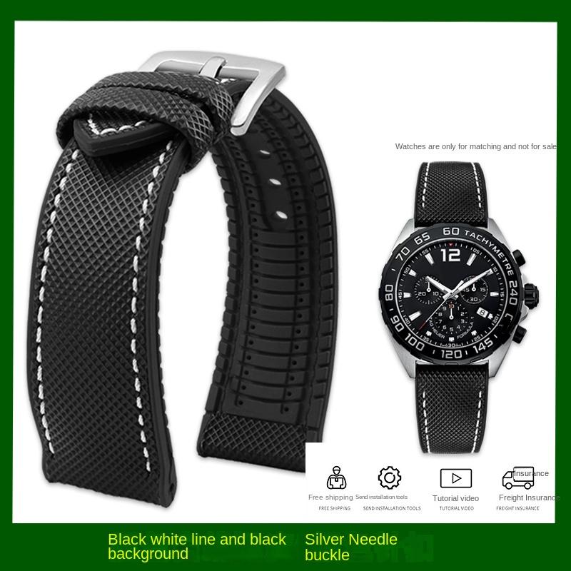 20мм 21мм 22мм Водонепроницаемый наручный ремешок Мужской Для Tag Heuer Carrera Omega Seahorse IWC fossil Холст нейлон фторкаучук ремешок для часов 19mm