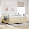 Bed Frame with Mattress Cream 200 x 200 cm Fabric
