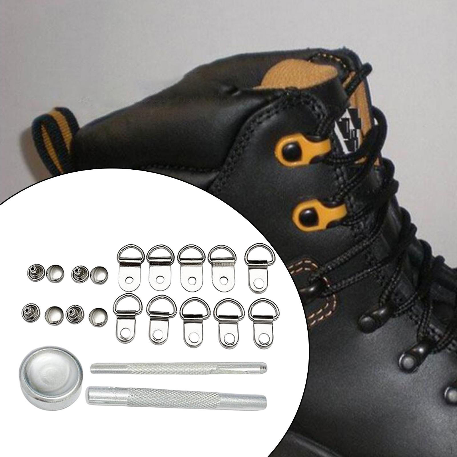 

Boot Lace Hooks Eyelet Repair crafts D Ring Buckle for Mountaineering Shoes Camping Outdoor Silver 8x12mm