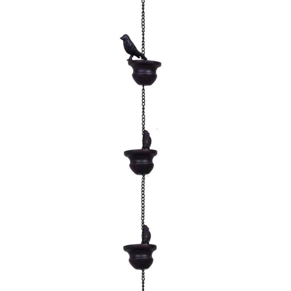 Iron Bird Rain Chain 2.4M Outdoor Decor Mobile Attached Hanger Wind Chimes Bells Drain Chains For Home Garden Decoraction Access