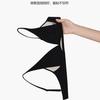 Sexy triangle cup underwear women's small breasts without steel rings, comfortable and breathable thin shoulder straps, deep V mesh black bra set