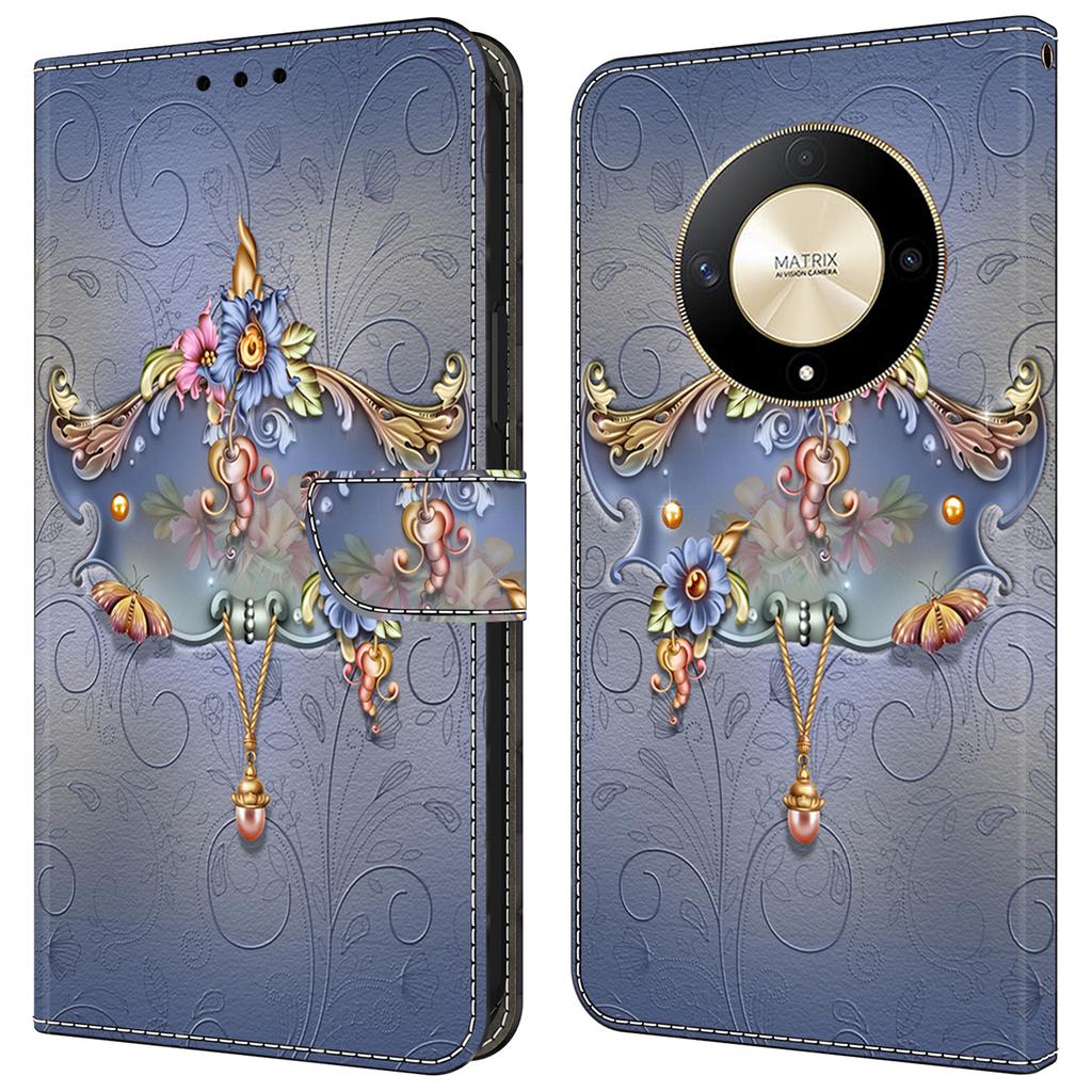 For Honor Magic6 Lite 5G/X50 5G/X9b 5G Pattern Printing Leather Case Card/Cash Slots Phone Cover