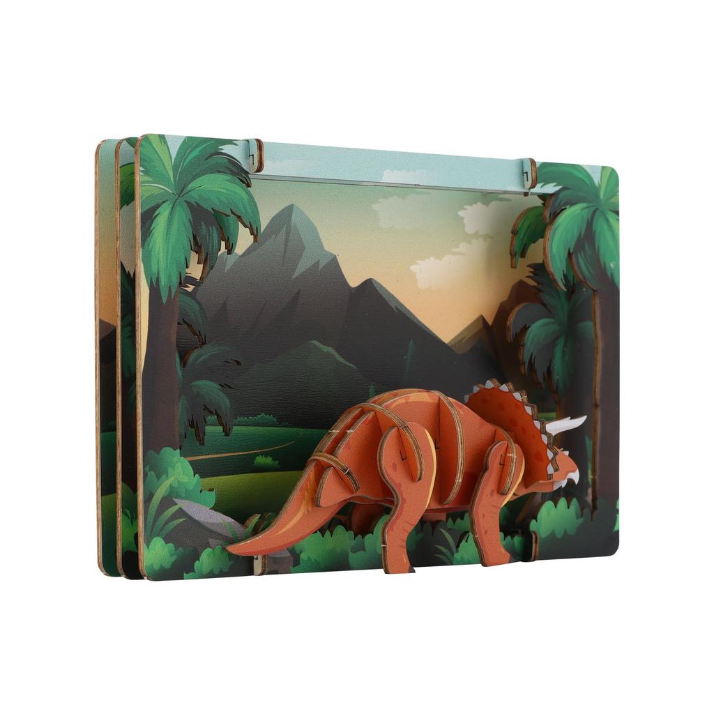 Luke Run APRICUS 3D Theater Puzzle Triceratops Puzzle, 14,7 x 3,9 x 9,7 cm, Holz