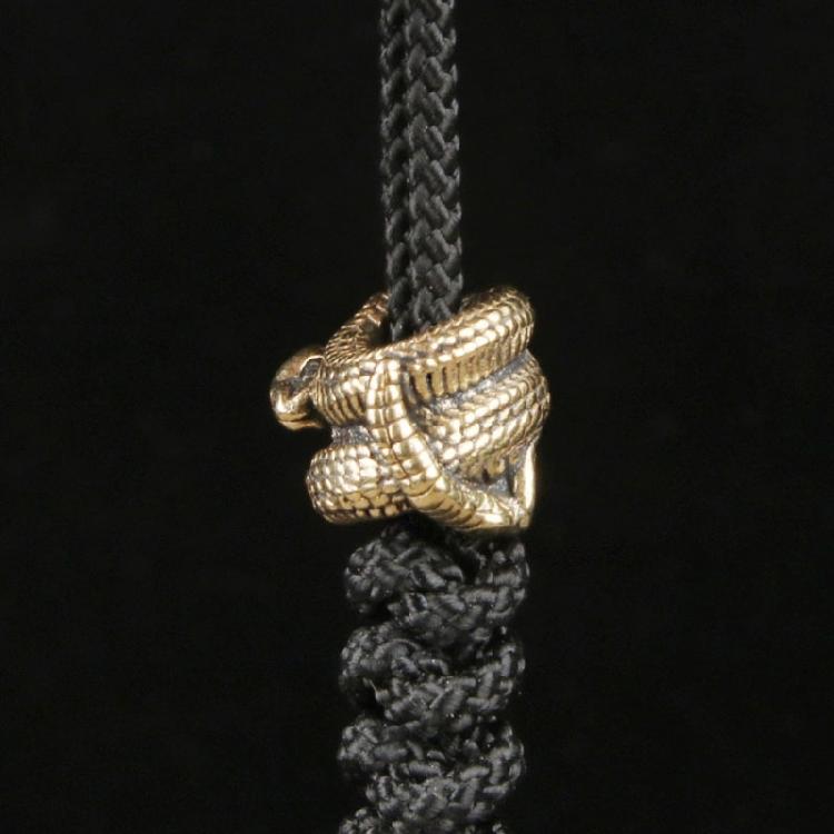3Pcs Light Weight Snake Shape Metal Beads Metal Hanging Charm Paracord Beads Bracelets Lanyard Pendants Accessories