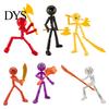 Desktop Action Figure 3/6Pcs Posable Stickman with Handheld Items Movable Joints Shape Toy Fidget Decoration Gift for Collectors Figures Accessories