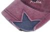 Women’s Retro Distressed Star Baseball Cap - Washed Denim Duckbill Hat with M Logo, Sun Protection, Face Slimming