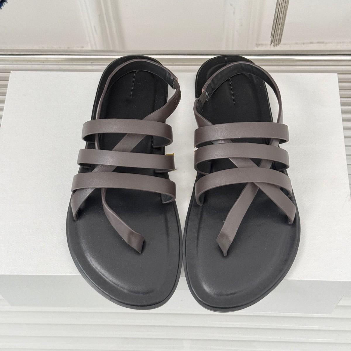 

Sheepskin temperament hand-woven sandals 2025 new holiday style French flat Roman sandals casual cool slippers 39 кофейный