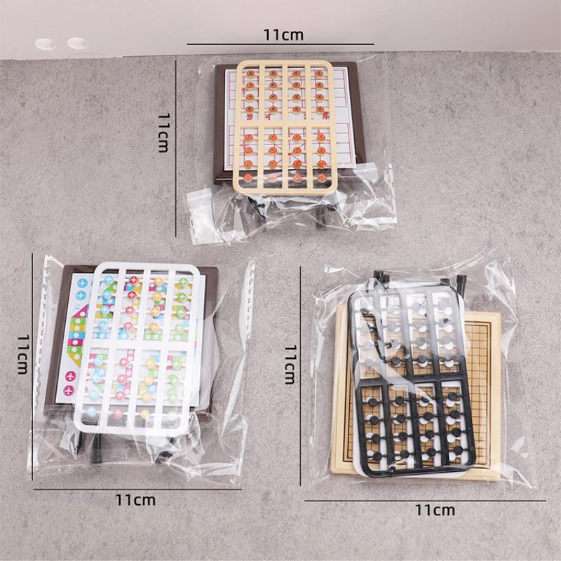 1 Set Dollhouse Mini Gomoku Chess Toy Simulation Miniature Flying Chess Model Doll House Accessories Desktop Decoration