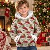 Kids Long Sleeve Christmas Print Casual Fashion Hooded Top