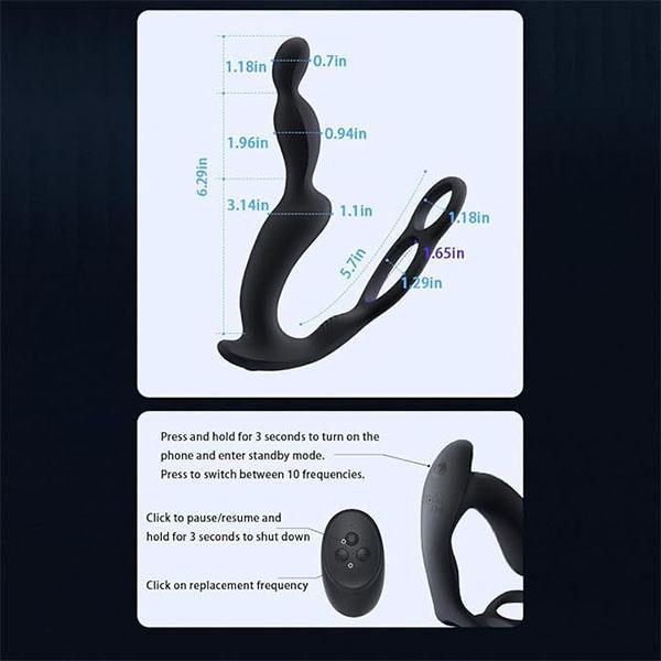 Prostate Vibrator for Men Massager Vibrator Double Penis Rings Delay Ejaculation Sex Toys for Men Gay Masturbator