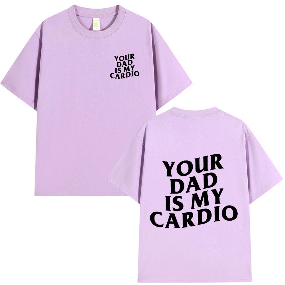 Your Mom Is My Cardio Gym T-Shirt Funny Sarcastic Sayings Joke Short Sleeve T-shirts Cotton Tee Shirt Oversized Tops Streetwear