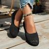 Pantofi casual de damă la modă cu vârf rotund, pantofi superficiali, pantofi plați confortabili din plasă respirabilă