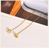 Heart Threader Earrings for Women, Stainless Steel Long Chain Drop Earrings, Love Shape Threader
