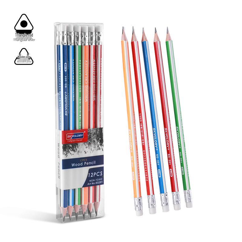 Eco-Friendly Hexagonal Oil-Based Colored Pencils - 48 Color Set for Students