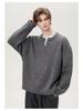LR 24AW Cozy V-Neck Textured Jacquard Wool Sweater