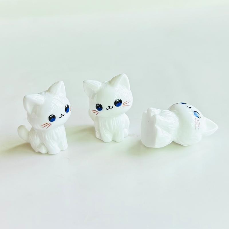10 Stück Niedlicher Cartoon 3D Stereoskopische Simulation der Kätzchen-Serie Harz Scrapbooking DIY Schmuck Geschenk Haarspangen Zubehör A148
