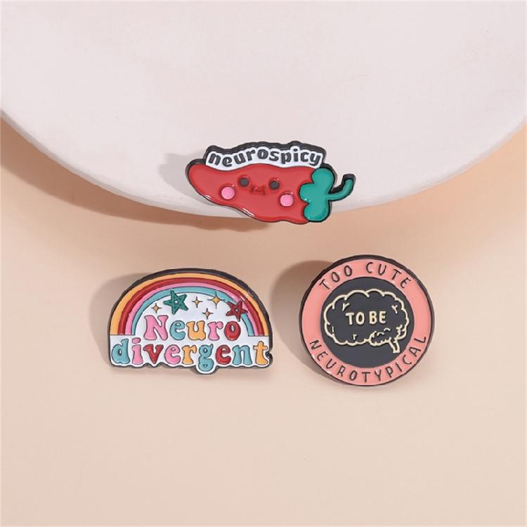 Playful Rainbow Chili Pin Sturdy Metal Badge Adornment Stylish Lapel Pin Accessory Suitable for Everyday Outfits