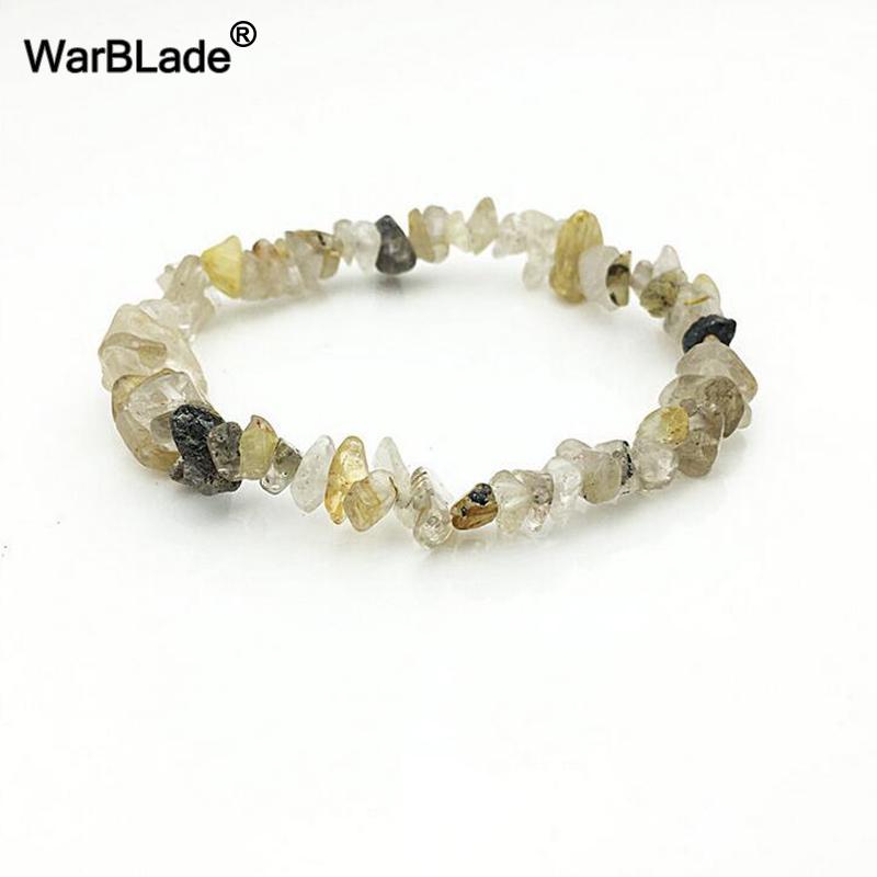 Natural Gemstone Chip Bracelet Amethyst Irregular Stone Beaded Stretch Bangle for Women