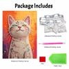 Pearl Painting Handmade DIY 5D Pearl Cat Animal Flower Pattern Decorative Hanging Painting