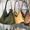 Neue Leder Kuhleder Wildleder Premium Tragetasche Hobo Schulter Umhängetasche Damen Tasche Große Kapazität