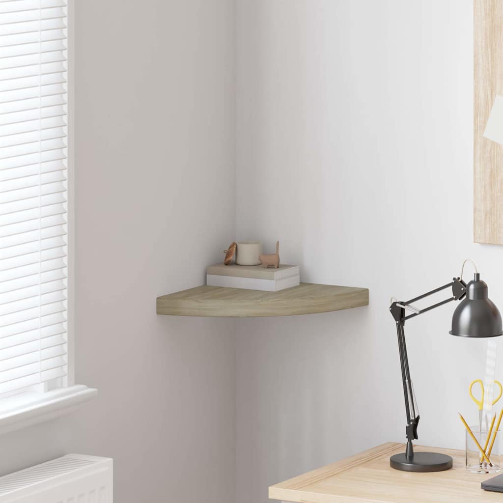 vidaXL Eck-Schweberegal Eichen-Optik 35x35x3,8 cm MDF braun