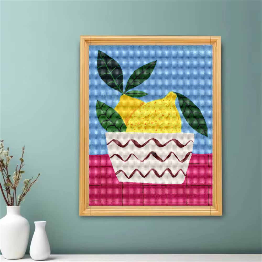 Diamond Art Kit for Beginners Lemon Full Drill 5D Rhinestone Painting Relaxing Hobby Craft Home Decoration Wall Decor Modern