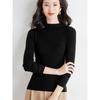 Semi-turtleneck bottoming sweater women's spring and autumn new autumn clothing thin long-sleeved tight autumn and winter knitted sweater