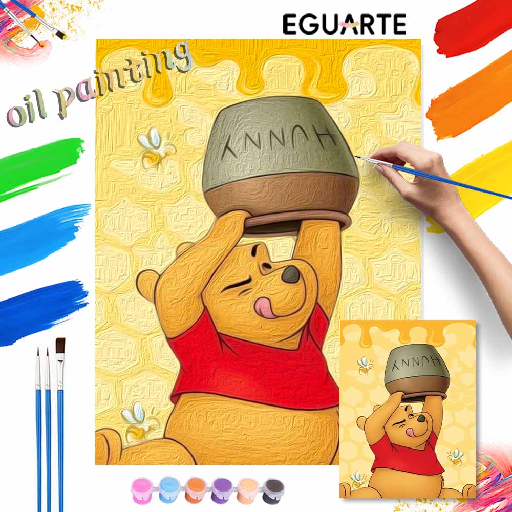 Disney Winnie the Pooh digital oil painting art kit DIY handmade home decoration gift