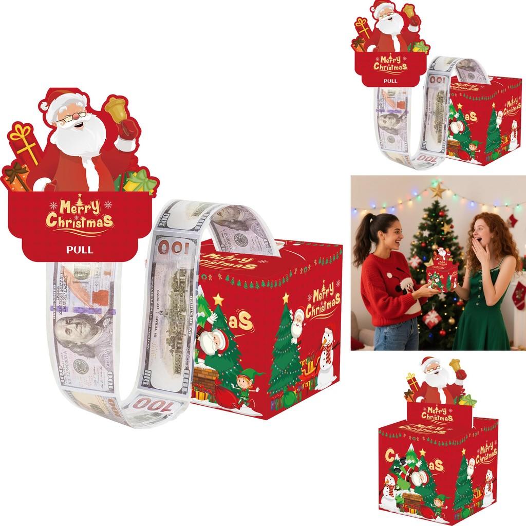 Red Santa Christmas Party Decoration Box With Paper Material For Festive Gift Storage