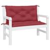 VidaXL Set of 2 Garden Bench Cushions, Bench Cover with String Sets, Waterproof Outdoor Cushion, Red 361668