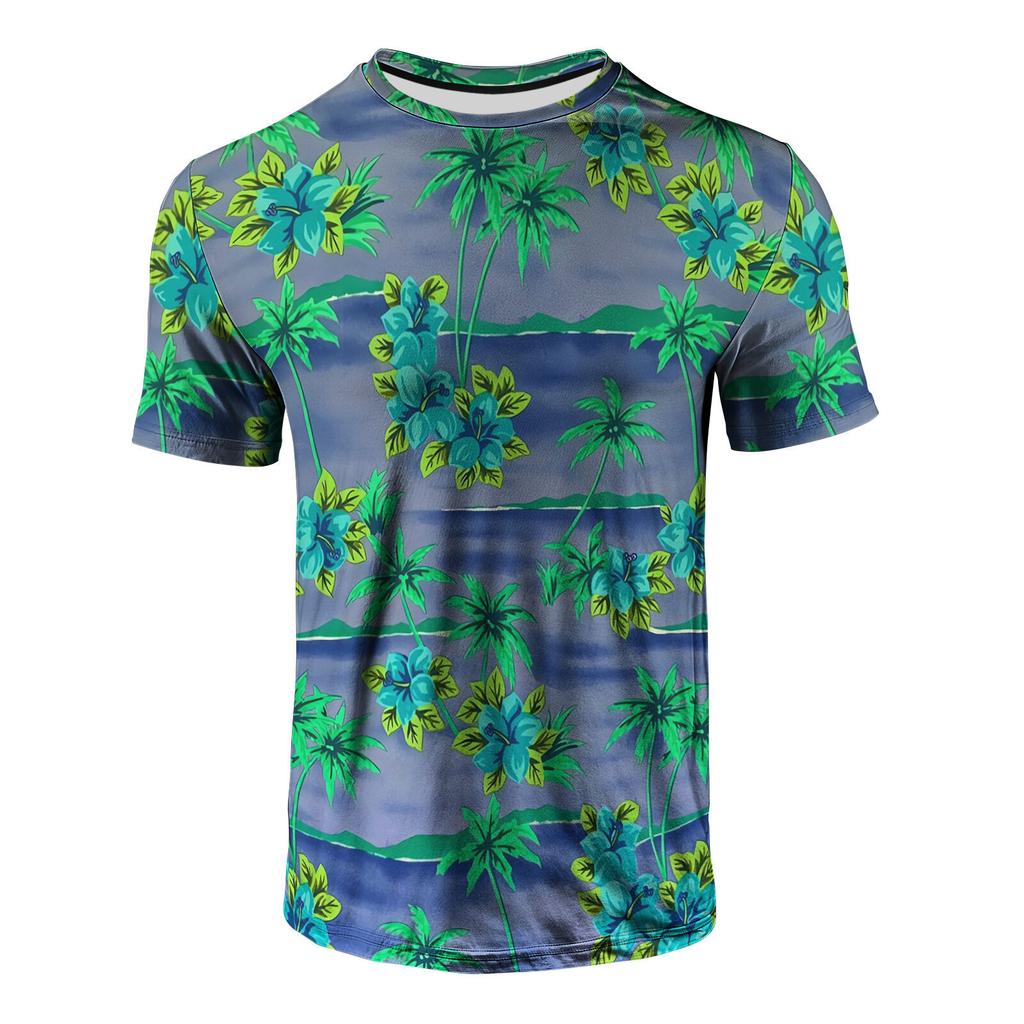 T-shirt Estiva da Uomo Girocollo Stampata in 3D Moda Versatile Traspirante Tendenza Casual