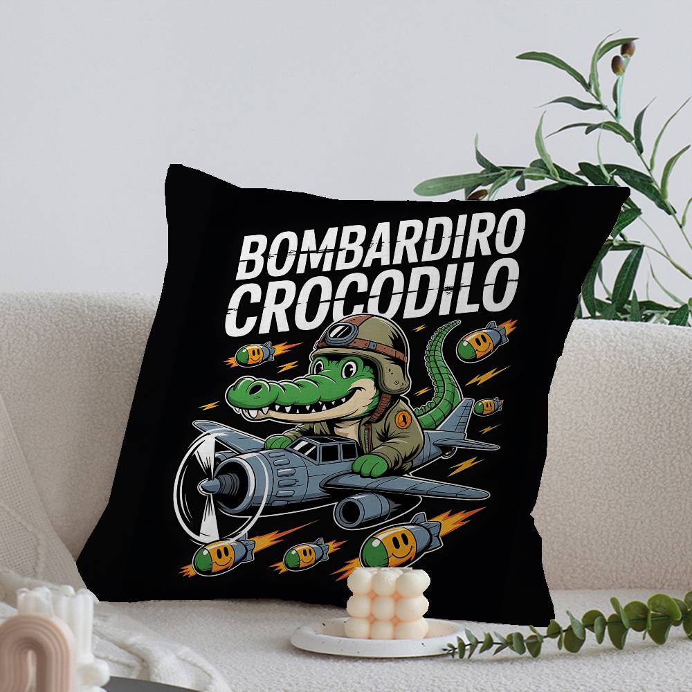 I-ITALIANS B-Brainrot Creative Animal Maple Design Cushion Cover Happy Autumn Harvest Decor Holiday Decorati Pillow Cover