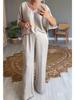 2024 European American Summer Style V-neck Silk Casual Women's Suit