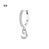 Small Diamond Earrings, Pentagram Drop Zircon Artificial Puncture Jewelry