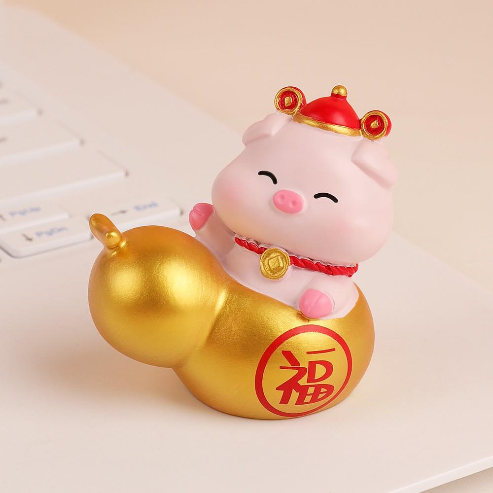 Zodiac Pig Creative Resin Figurine Decorative Gift For Celebrations And Festivals