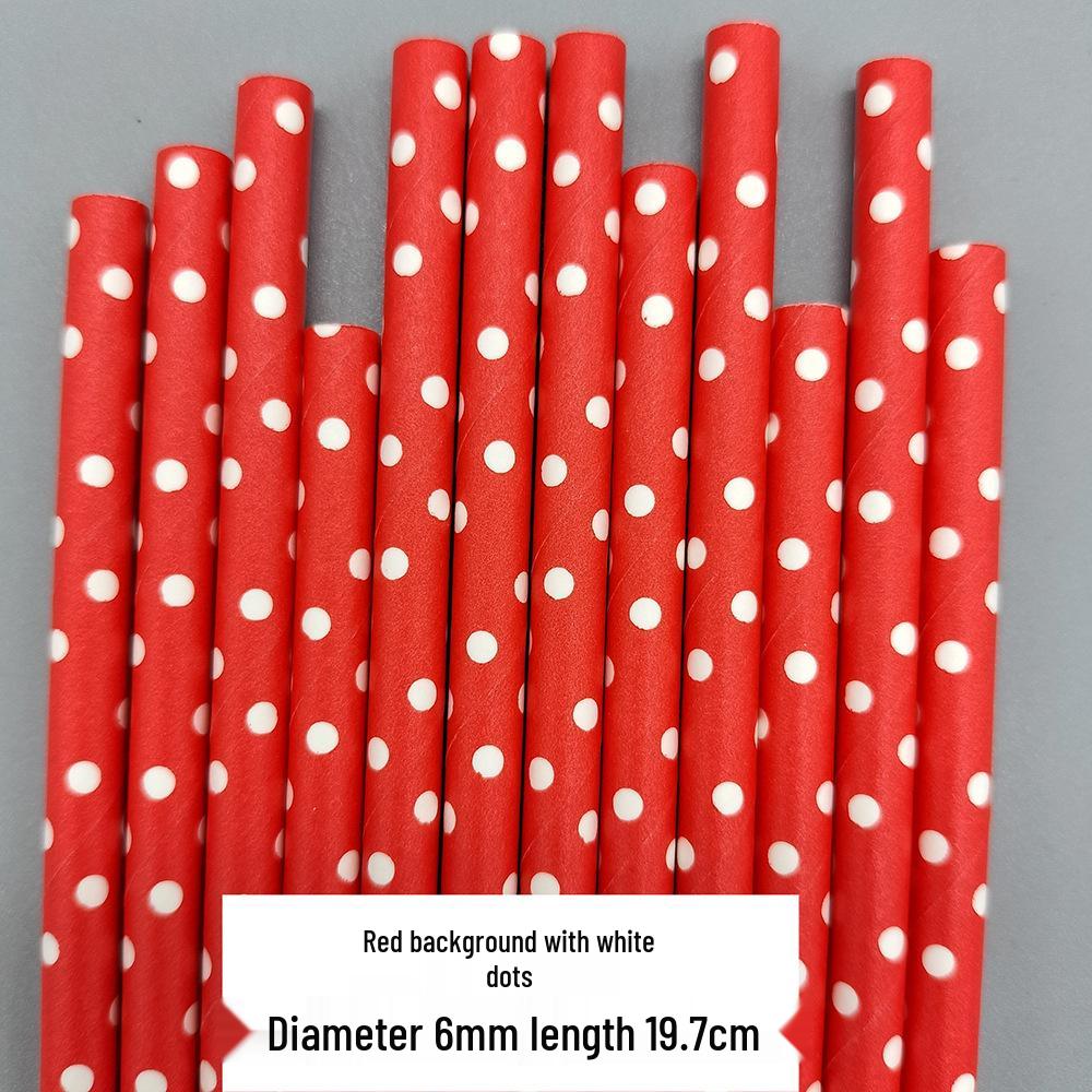 Colorful Polka Dot Biodegradable Paper Straws - Ideal for Juices, Beverages, Desserts & Table Decorations