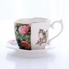 Luksusowy ceramiczny kubek ze spodkiem, europejski retro popołudniowy zestaw filiżanek do kawy i spodków, zestaw filiżanek dla par, kreatywne naczynia do picia