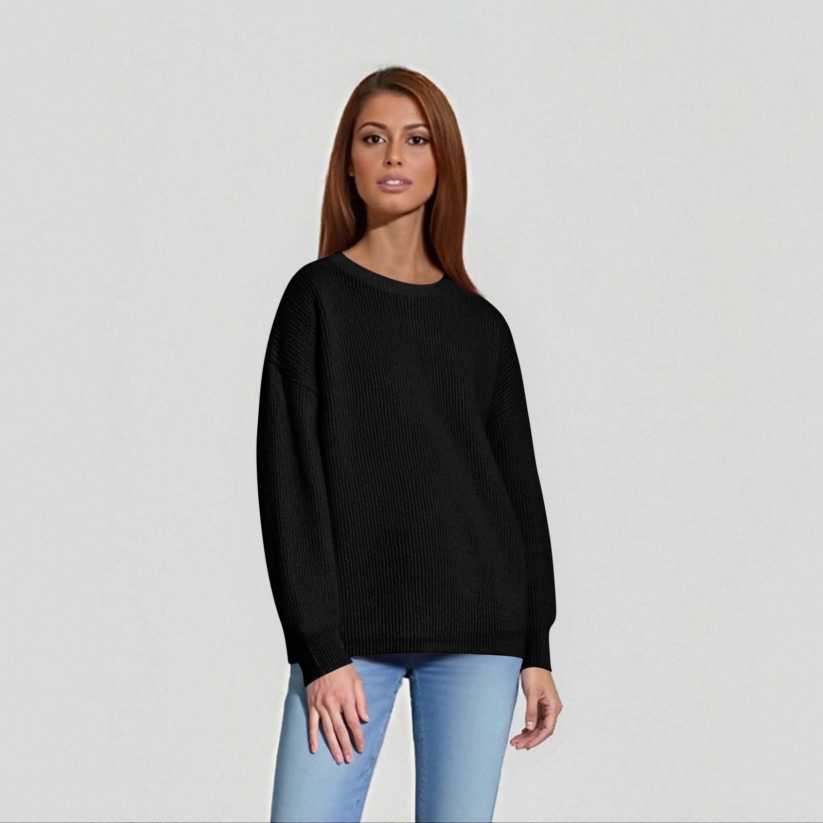 

Женские повседневные топы на каждый день Вязаный свитер S чёрный