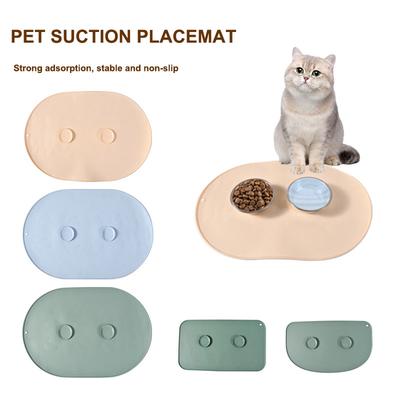 Dog Food Mat Anti-Slip Silicone Dog Bowl Mat Thicker Pet Placemat Waterproof Cat Feeder Pad with Raised Edge Kitten Feeding Mats