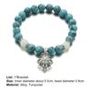 Women Bracelet Faux Turquoises Luminous Floral Jewelry Elastic Beads Bangle Jewellery Gift