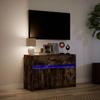Vidaxl Szafka Tv Z Led, Przydymiony Dąb, 91X34X61 Cm