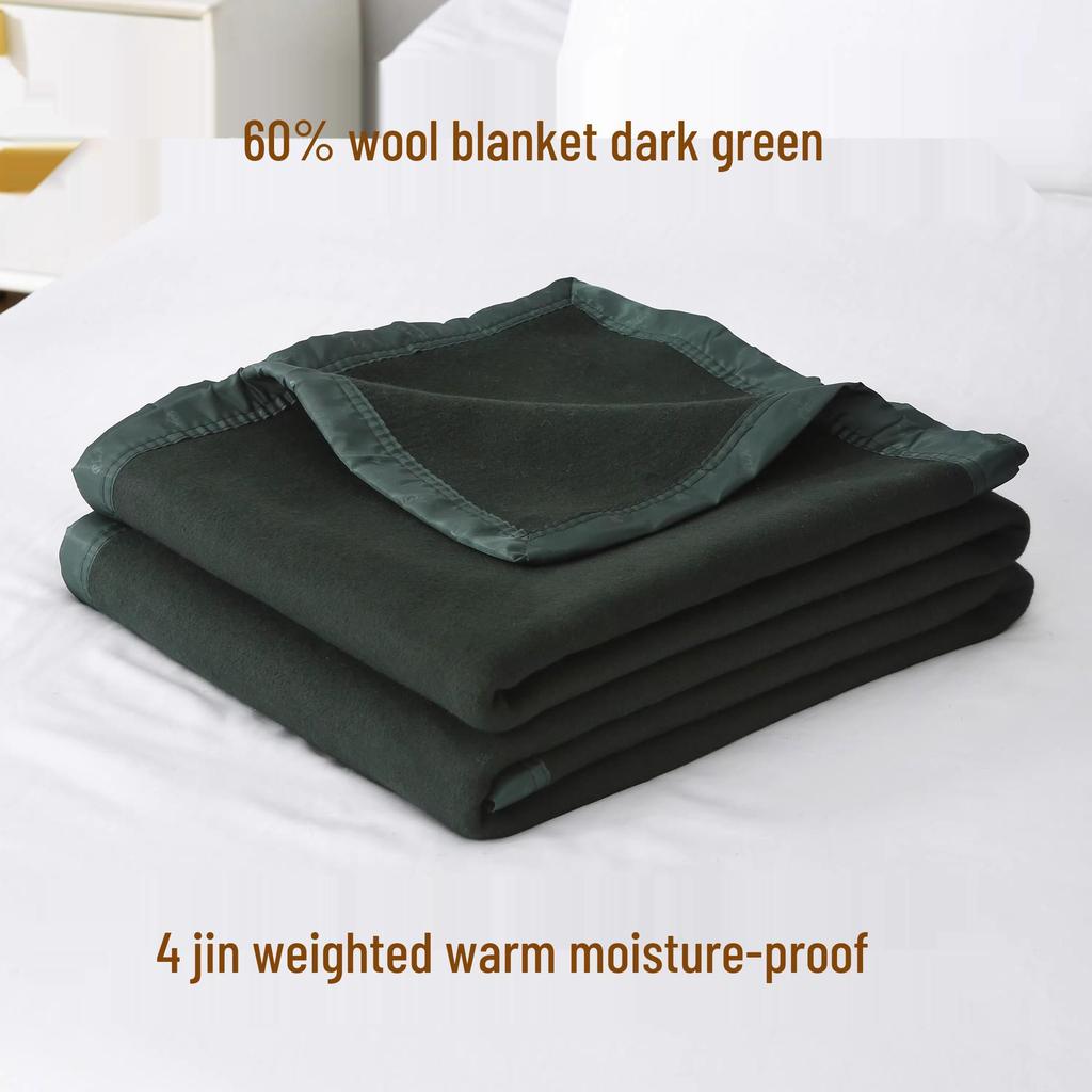 Militärgrüne 60% Woll-Decke für Wohnheim oder Sofa